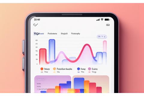 Digital interface showcasing mood tracking data over time, with colorful graphs and user-friendly design.